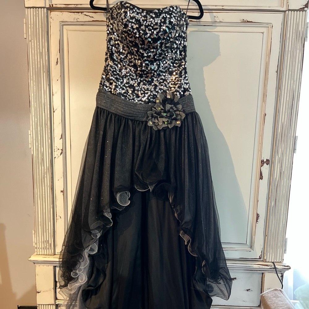 Black Dress with satin and Lace.